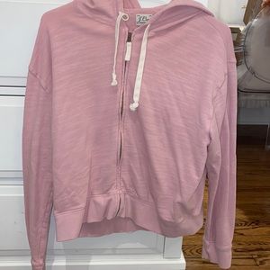 Light pink j crew zip up hoodie